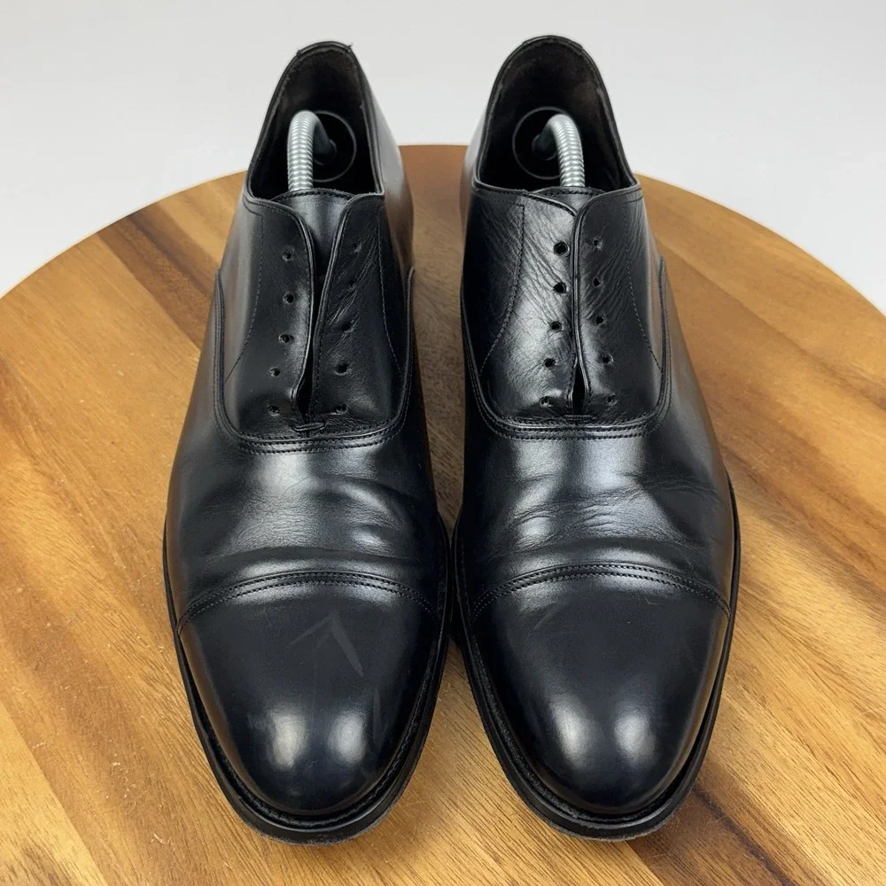 Mens To Boot Adam Derrick Black Leather Cap Toe Dress Shoes Oxfords Size 10.5 D